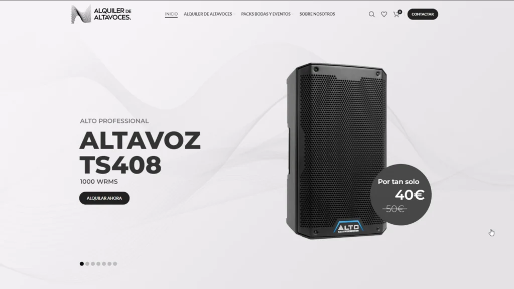 WooCommerce para alquiler de equipos en Alquiler de Altavoces