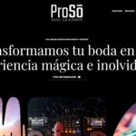 Arquitectura y migración de Wix a WordPress para sector eventos - Interfaz del sitio web de Proso